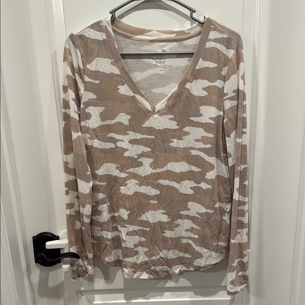 SO Cream and Tan Long Sleeve Tee